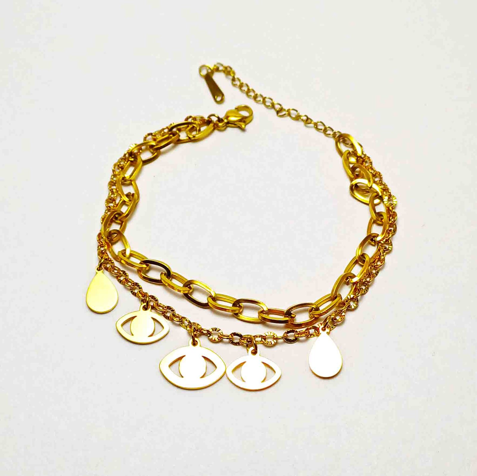Gold Plated Multi-Layer Evil Eye Charm Bracelet – Anti Tarnish 1 bracelet m and s moradabad anti tarnish jewellery best jewelry beautiful jewelry m and s store 55001 1 bracelet m and s moradabad anti tarnish jewellery by m and s store 55001